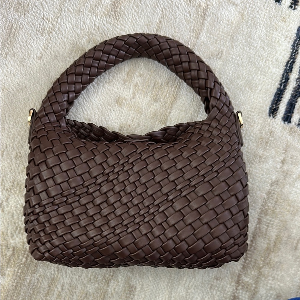 Dune London Brown Woven Hobo Bag